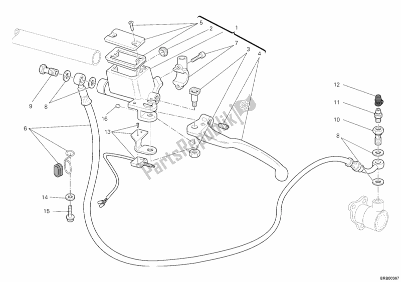 All parts for the Clutch Master Cylinder of the Ducati Monster 795 Thailand 2012